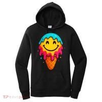 Ice Cream Cone Drip Smile Face  Women's Hoodie thumb 0