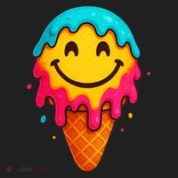 Ice Cream Cone Drip Smile Face  Hat thumb 2