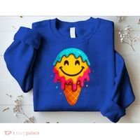 Ice Cream Cone Drip Smile Face  Sweatshirt thumb 2