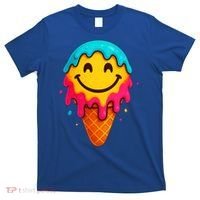Ice Cream Cone Drip Smile Face  T-Shirt thumb 0