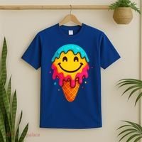Ice Cream Cone Drip Smile Face  T-Shirt thumb 2