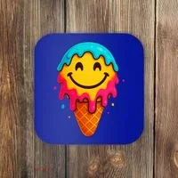 Ice Cream Cone Drip Smile Face  Coaster thumb 0