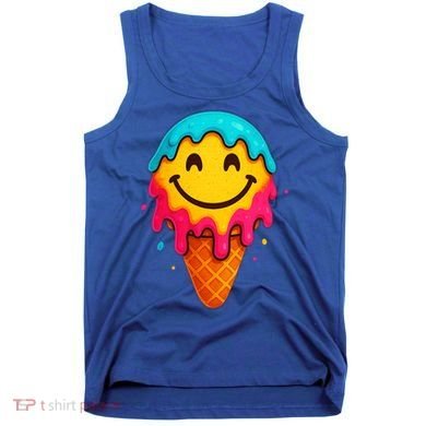 Ice Cream Cone Drip Smile Face  Tank Top