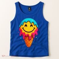 Ice Cream Cone Drip Smile Face  Tank Top thumb 2