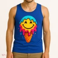 Ice Cream Cone Drip Smile Face  Tank Top thumb 3