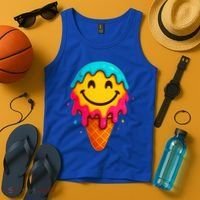 Ice Cream Cone Drip Smile Face  Tank Top thumb 4