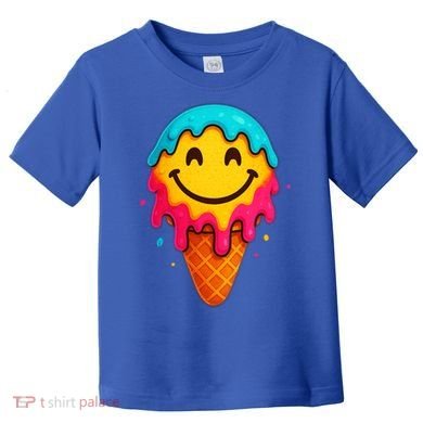 Ice Cream Cone Drip Smile Face  Toddler T-Shirt