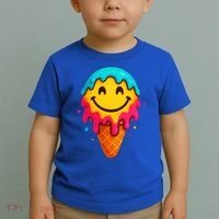 Ice Cream Cone Drip Smile Face  Toddler T-Shirt thumb 2
