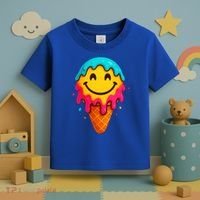 Ice Cream Cone Drip Smile Face  Toddler T-Shirt thumb 3