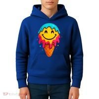 Ice Cream Cone Drip Smile Face  Kids Hoodie thumb 4