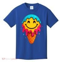 Ice Cream Cone Drip Smile Face  Kids T-Shirt thumb 0