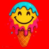 Ice Cream Cone Drip Smile Face  Santa Hat thumb 1