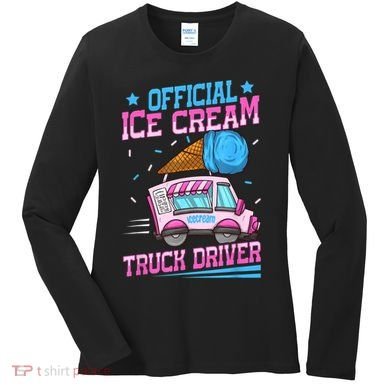 Ice Cream Cone Design For An Ice Cream Truck Driver Women's Long Sleeve Shirt