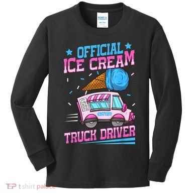 Ice Cream Cone Design For An Ice Cream Truck Driver Kids Long Sleeve Shirt