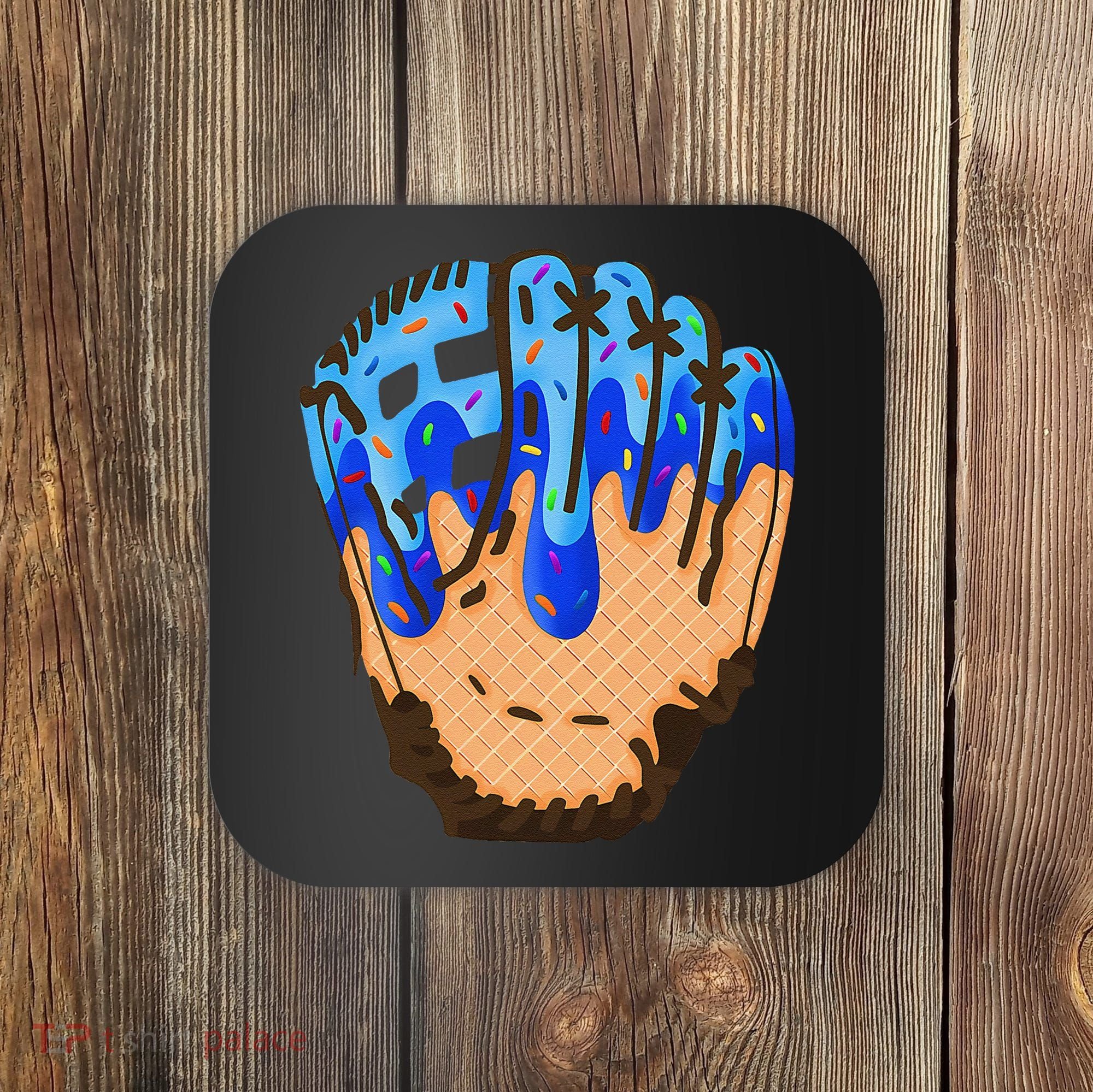 Ice Cream Cone Baseball Glove Drip Coaster
