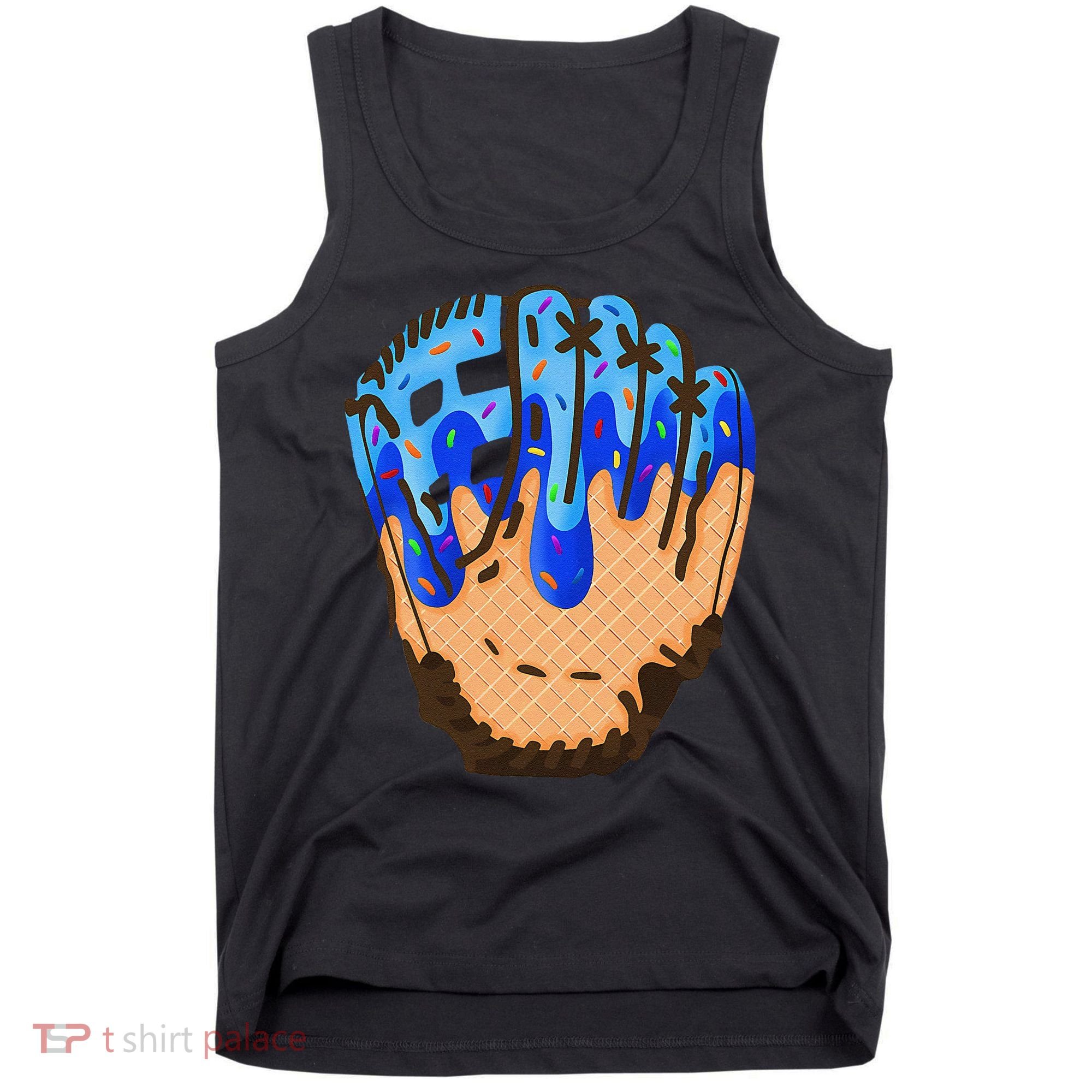 Ice Cream Cone Baseball Glove Drip Tank Top