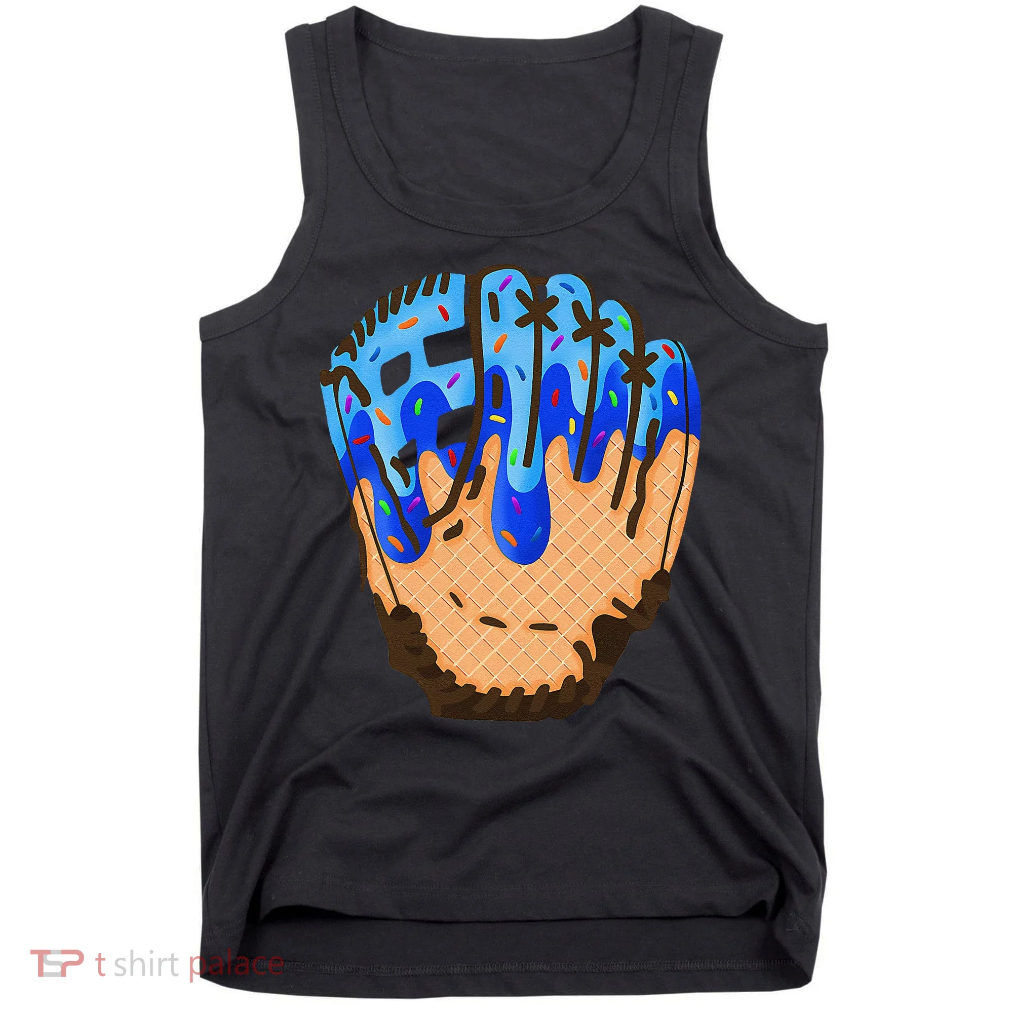 Ice Cream Cone Baseball Glove Drip Tank Top
