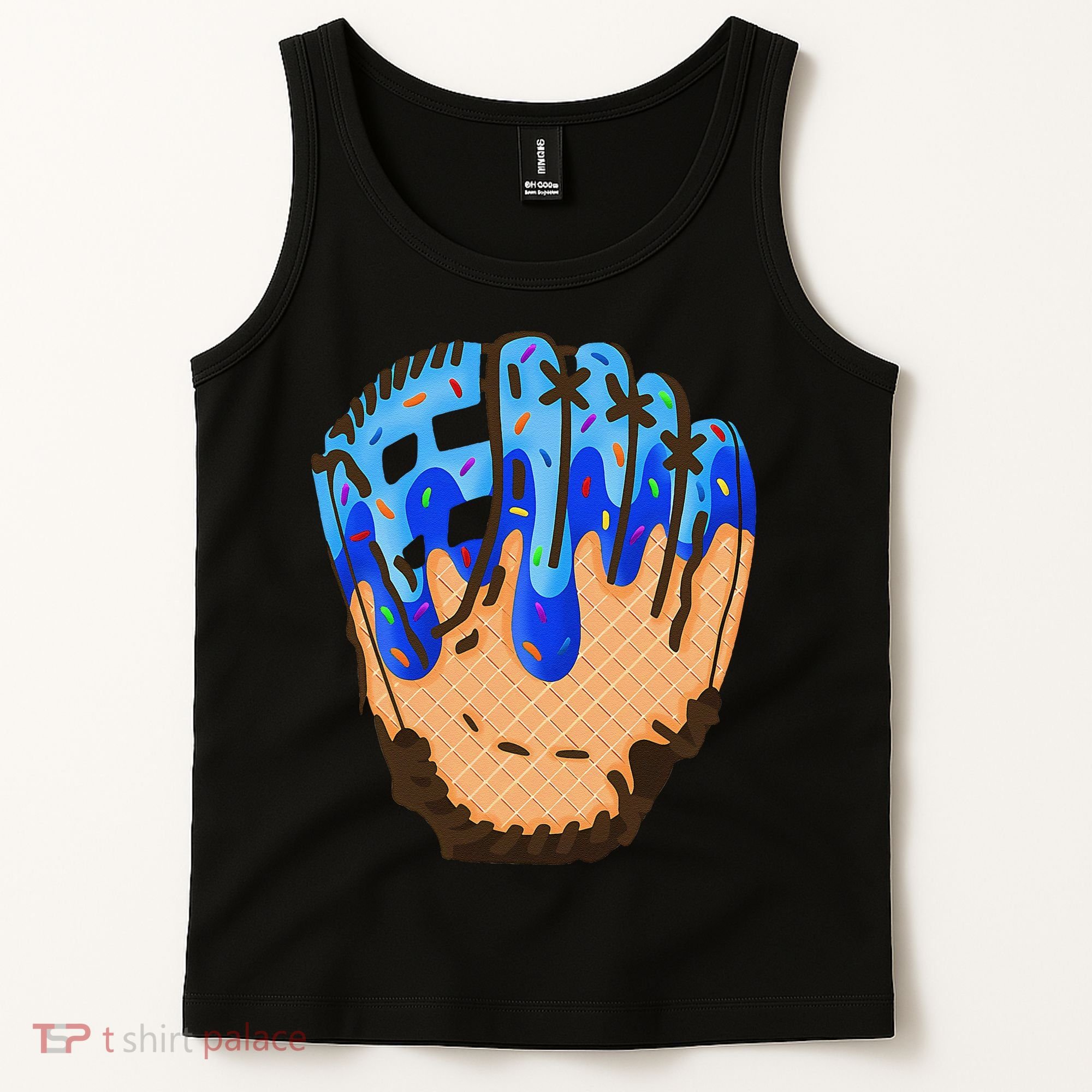 Ice Cream Cone Baseball Glove Drip Tank Top