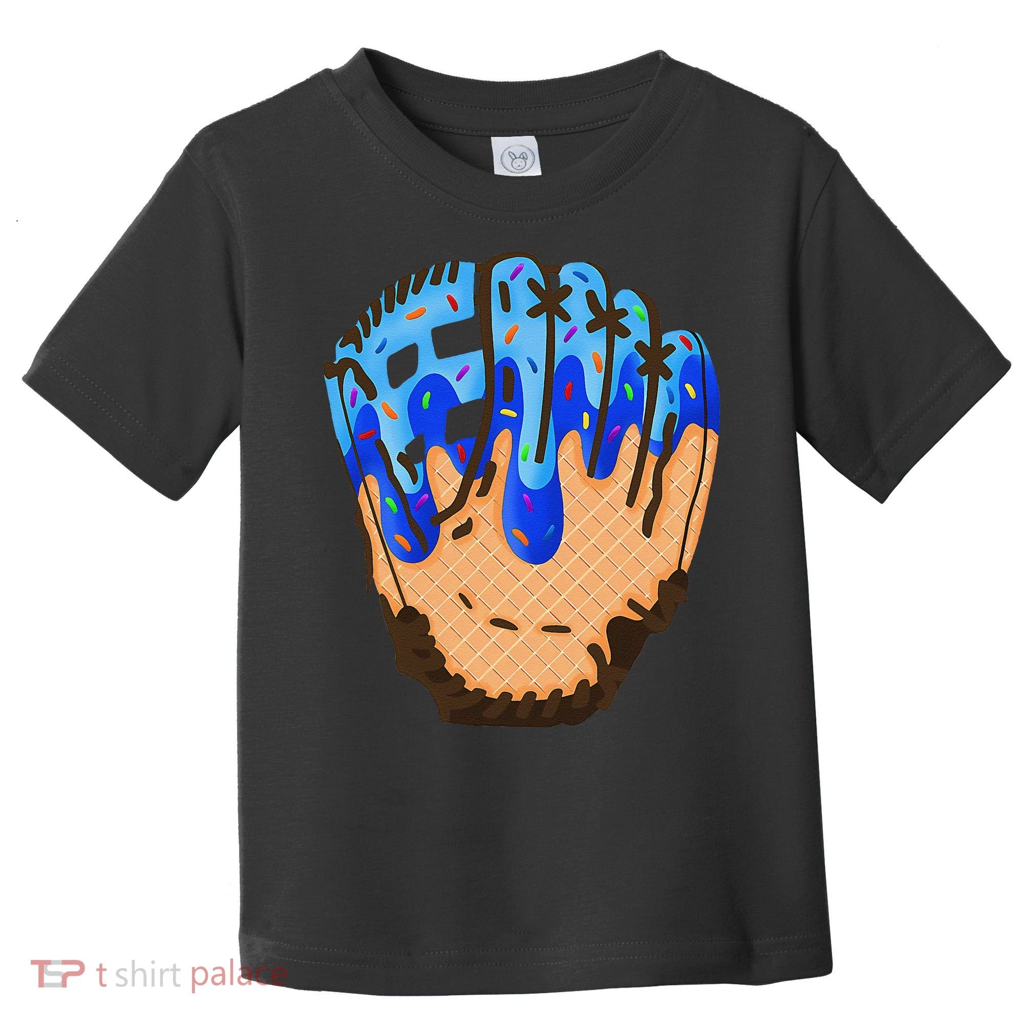 Ice Cream Cone Baseball Glove Drip Toddler T-Shirt