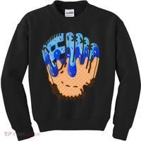 Ice Cream Cone Baseball Glove Drip Kids Sweatshirt thumb 0