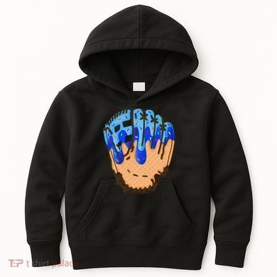 Ice Cream Cone Baseball Glove Drip Kids Hoodie