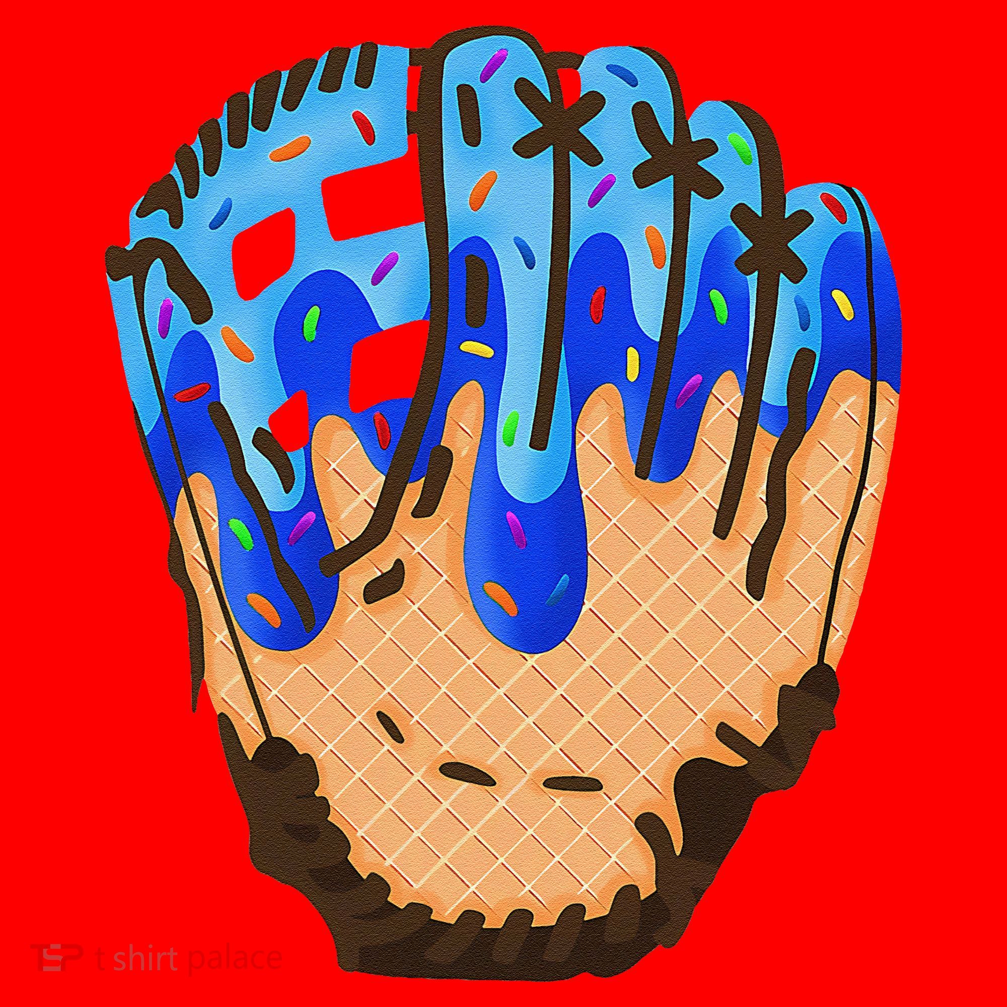 Ice Cream Cone Baseball Glove Drip Santa Hat