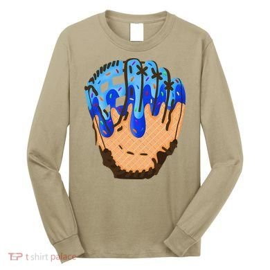 Ice Cream Cone Baseball Glove Drip Long Sleeve Shirt