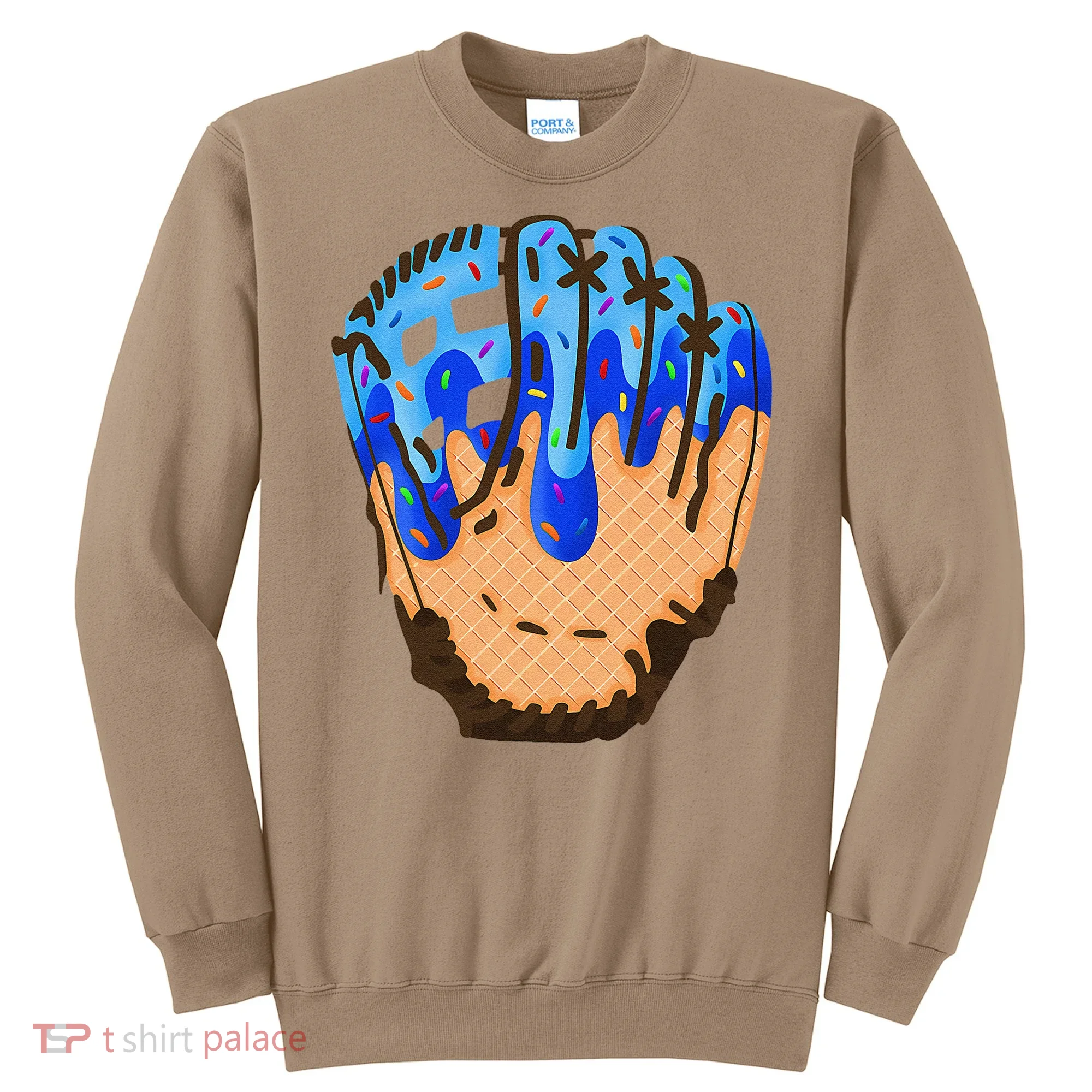 Ice Cream Cone Baseball Glove Drip Sweatshirt