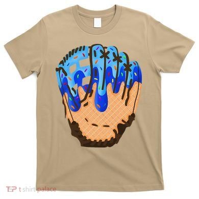 Ice Cream Cone Baseball Glove Drip T-Shirt