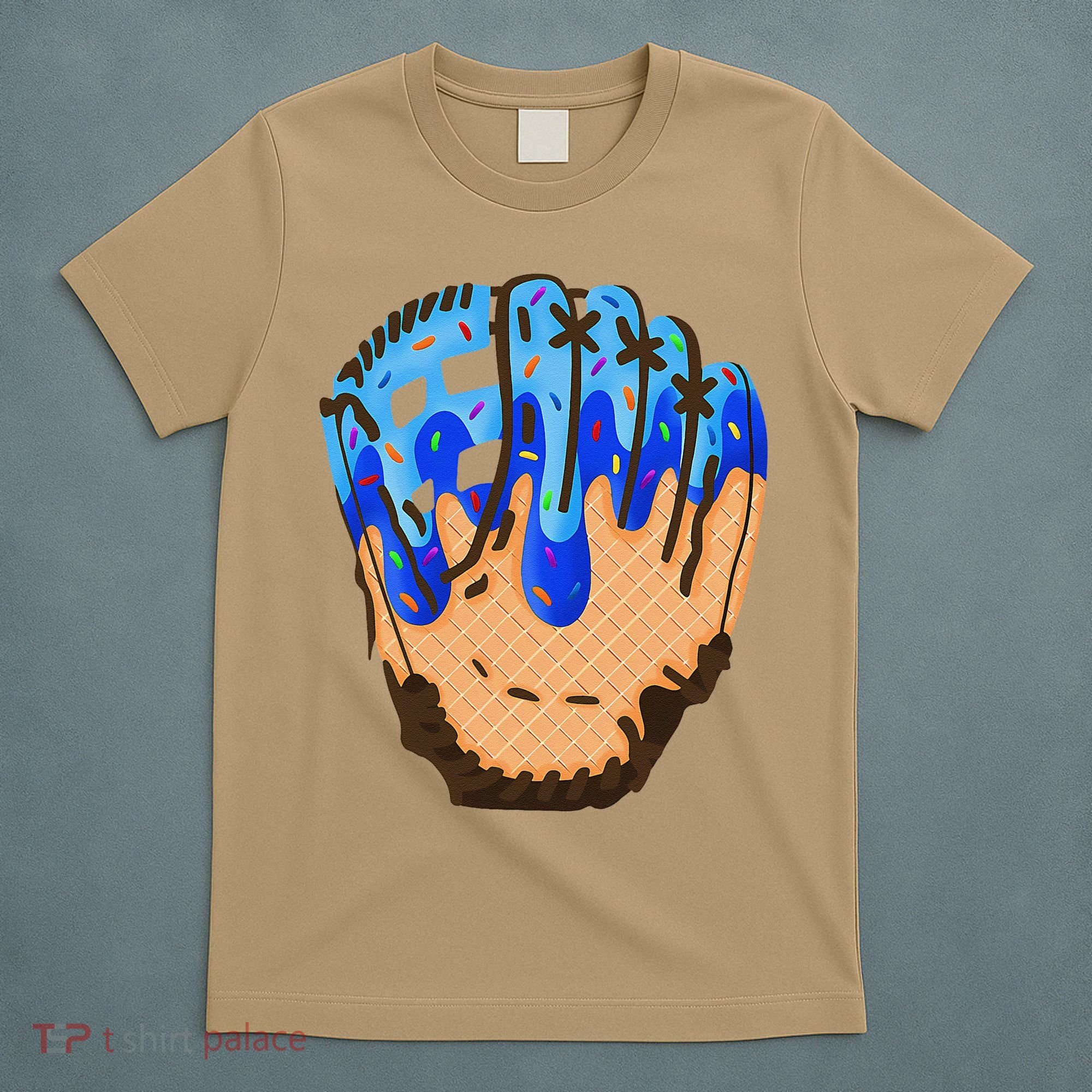 Ice Cream Cone Baseball Glove Drip T-Shirt