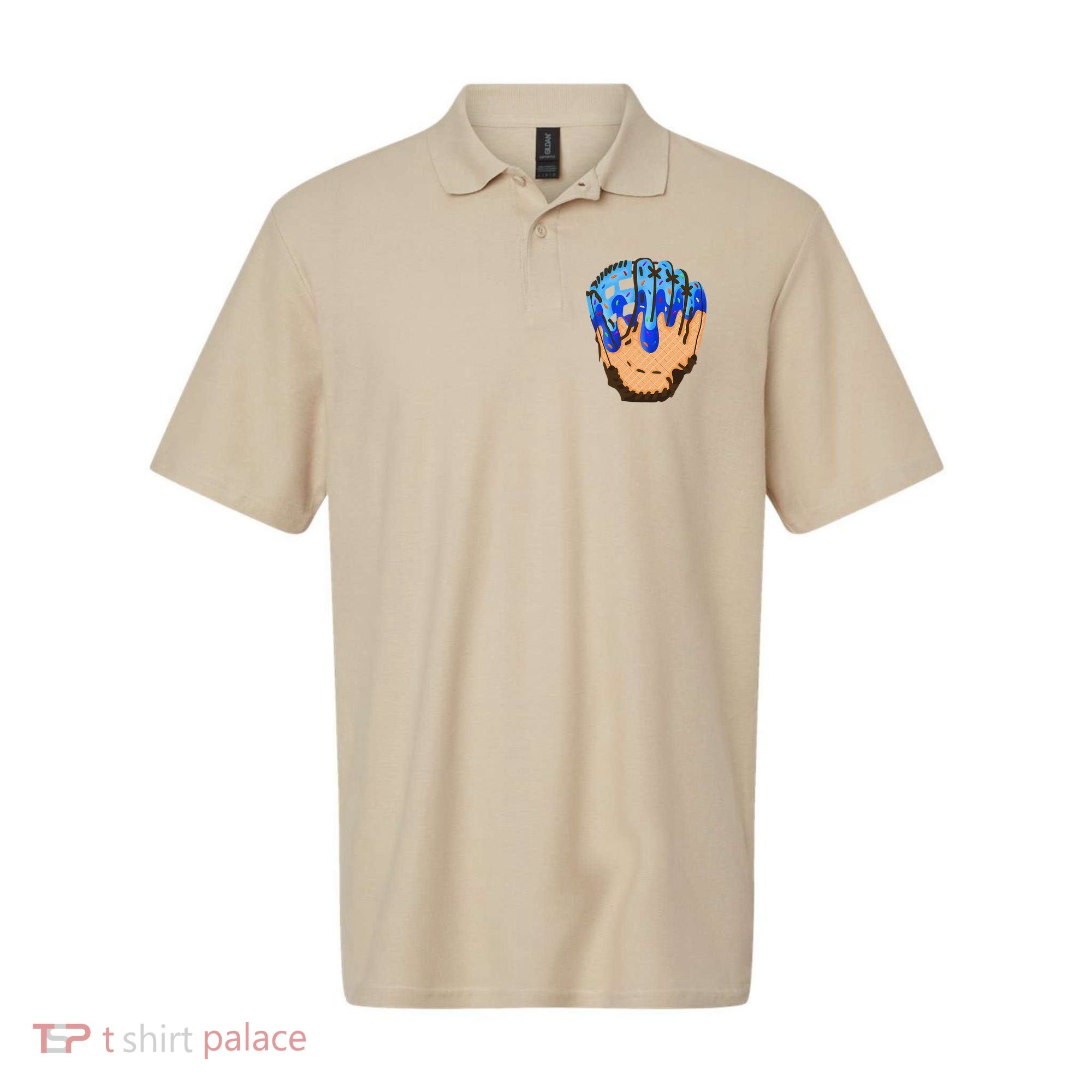Ice Cream Cone Baseball Glove Drip Polo