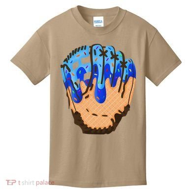 Ice Cream Cone Baseball Glove Drip Kids T-Shirt
