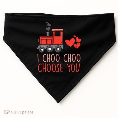 I Choo Choo Choose You Valentines Day Train USA-Made Doggie Bandana