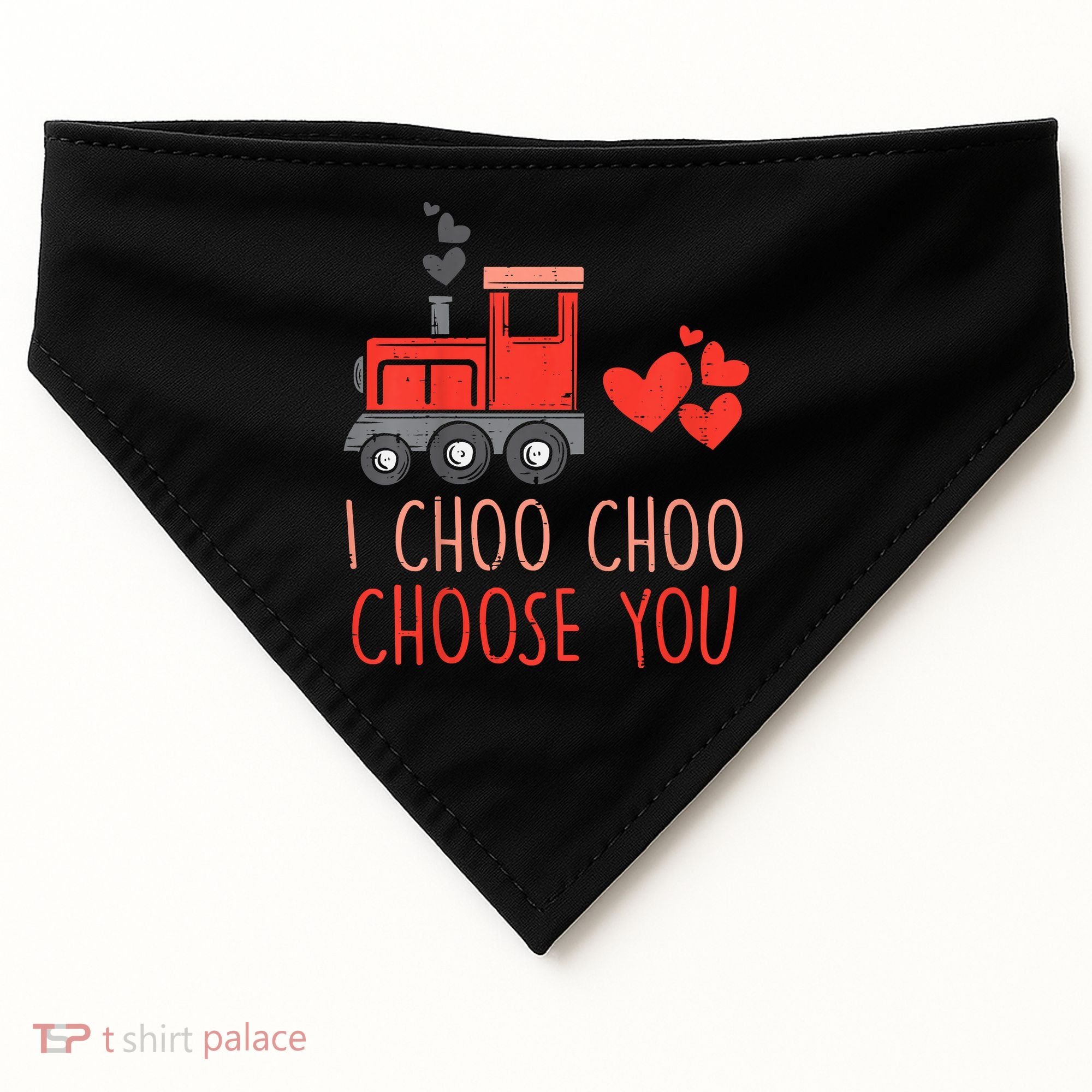I Choo Choo Choose You Valentines Day Train USA-Made Doggie Bandana