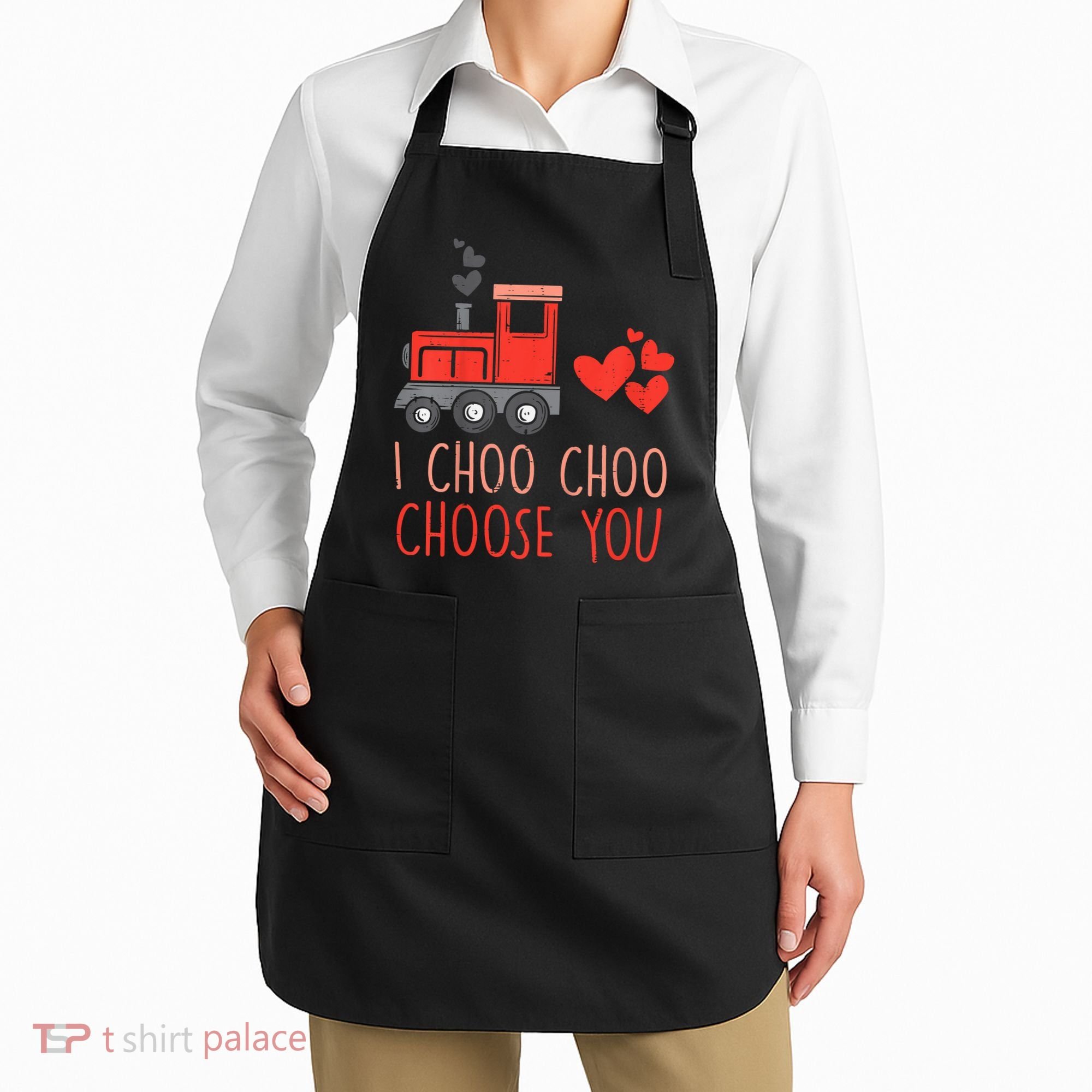 I Choo Choo Choose You Valentines Day Train Apron