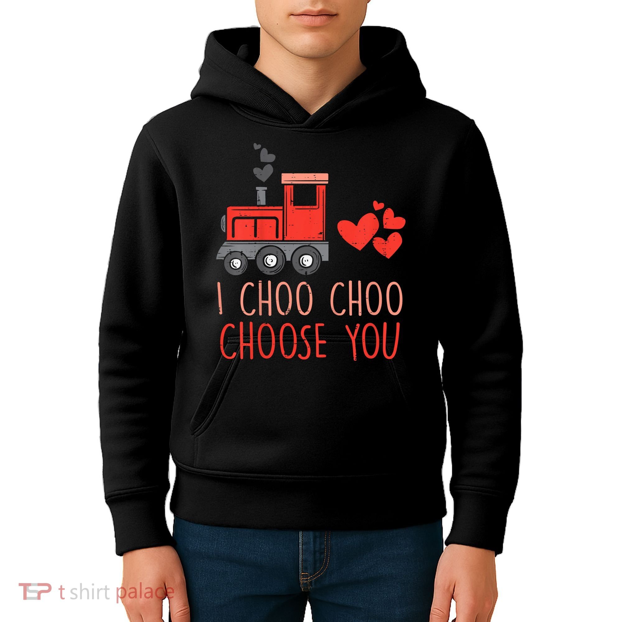 I Choo Choo Choose You Valentines Day Train Kids Hoodie