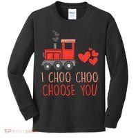 I Choo Choo Choose You Valentines Day Train Kids Long Sleeve Shirt thumb 0