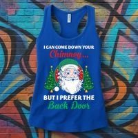 I Can Come Down Your Chimney Funny Dirty Santa Jokes Adult Cool Gift Women's Tank Top thumb 3