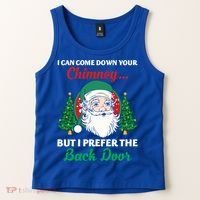 I Can Come Down Your Chimney Funny Dirty Santa Jokes Adult Cool Gift Tank Top thumb 2