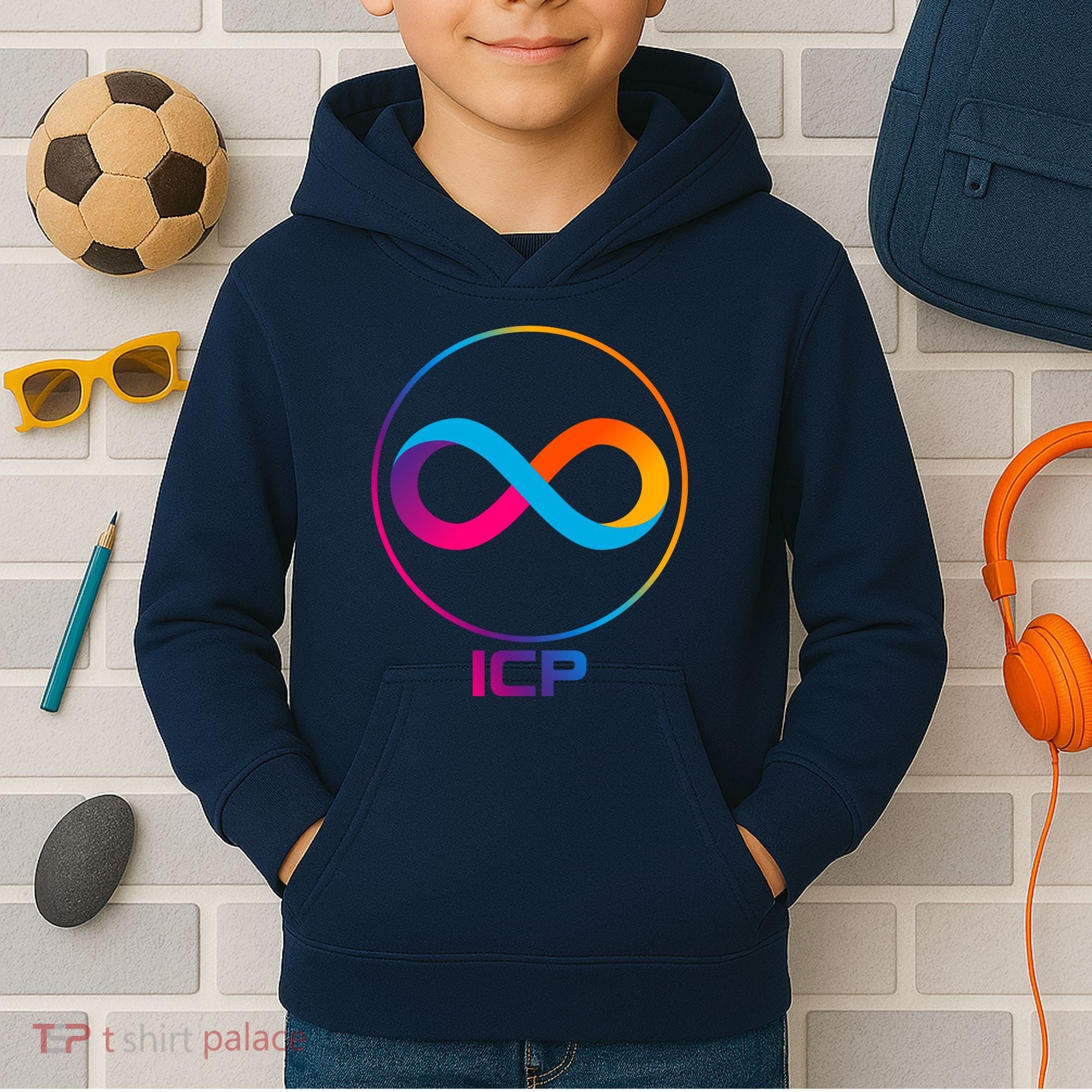 Internet Computer Cryptocurrency Logo Kids Hoodie