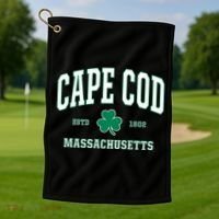Irish Cape Cod Cute Gift St Patricks Day Gift Mass Usa Golf Towel thumb 1