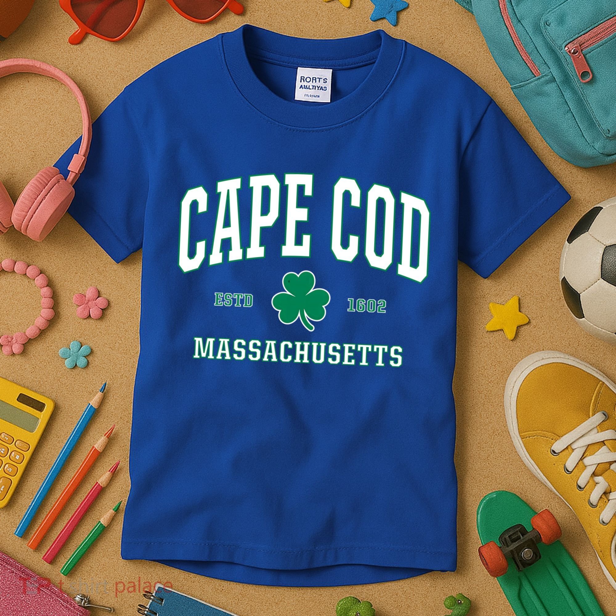 Irish Cape Cod Cute Gift St Patricks Day Gift Mass Usa Kids T-Shirt