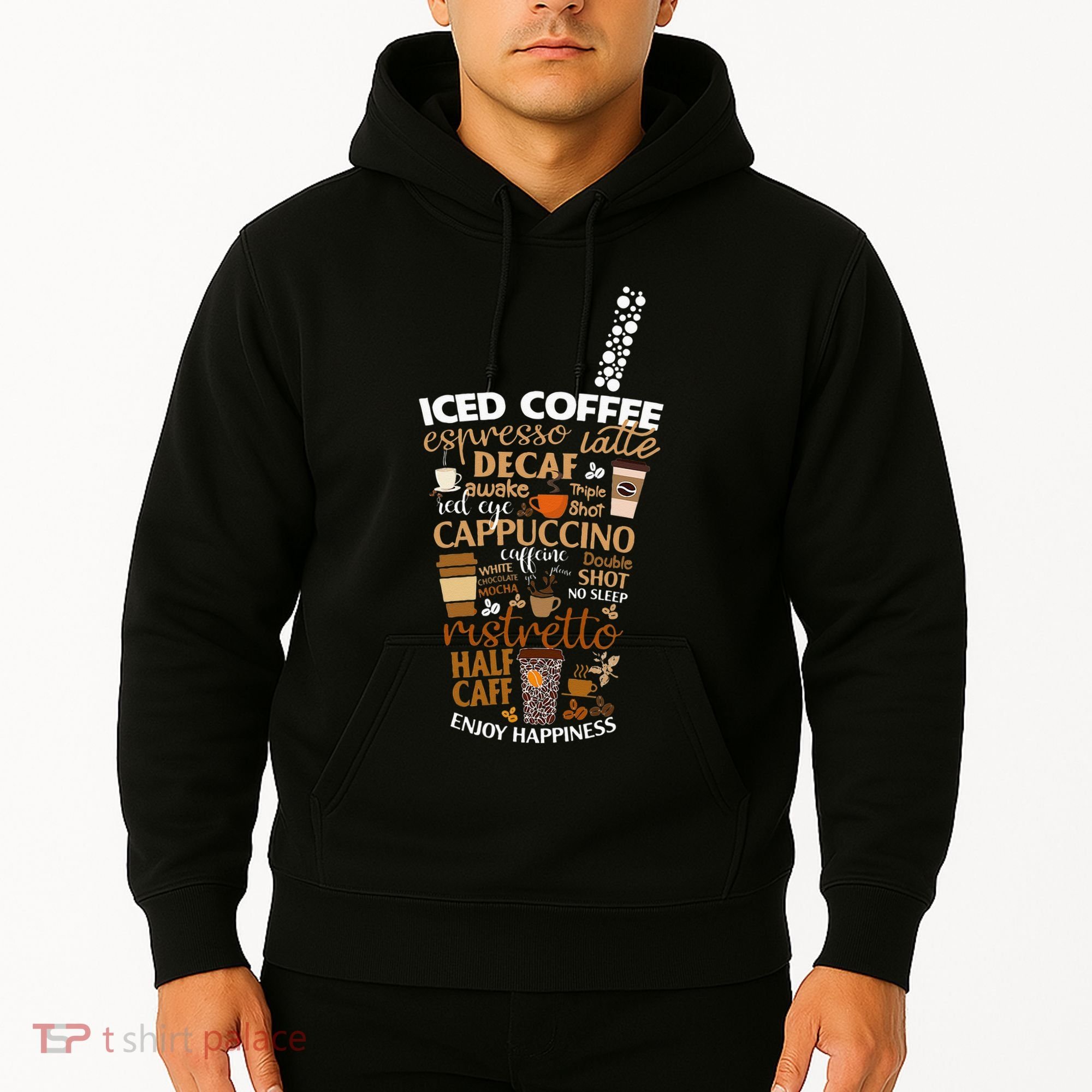 Iced Coffee Cup Coffee Lover But First Coffee Espresso Latte Hoodie