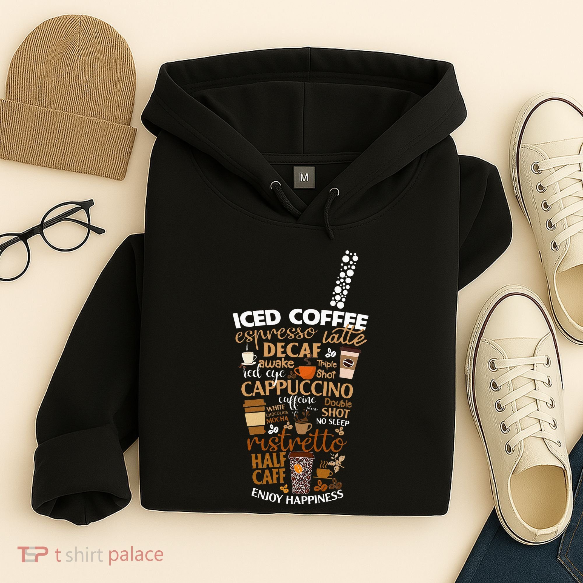 Iced Coffee Cup Coffee Lover But First Coffee Espresso Latte Hoodie