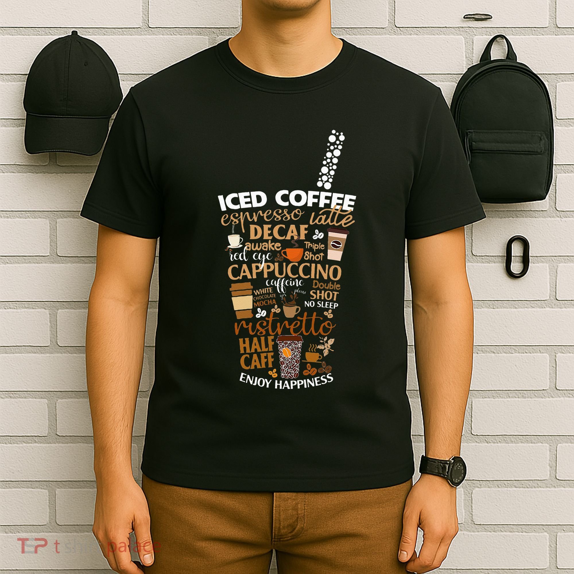 Iced Coffee Cup Coffee Lover But First Coffee Espresso Latte T-Shirt