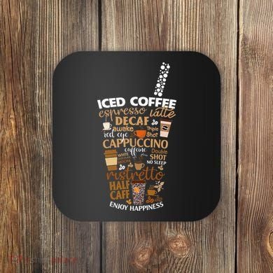 Iced Coffee Cup Coffee Lover But First Coffee Espresso Latte Coaster