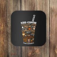 Iced Coffee Cup Coffee Lover But First Coffee Espresso Latte Coaster thumb 0
