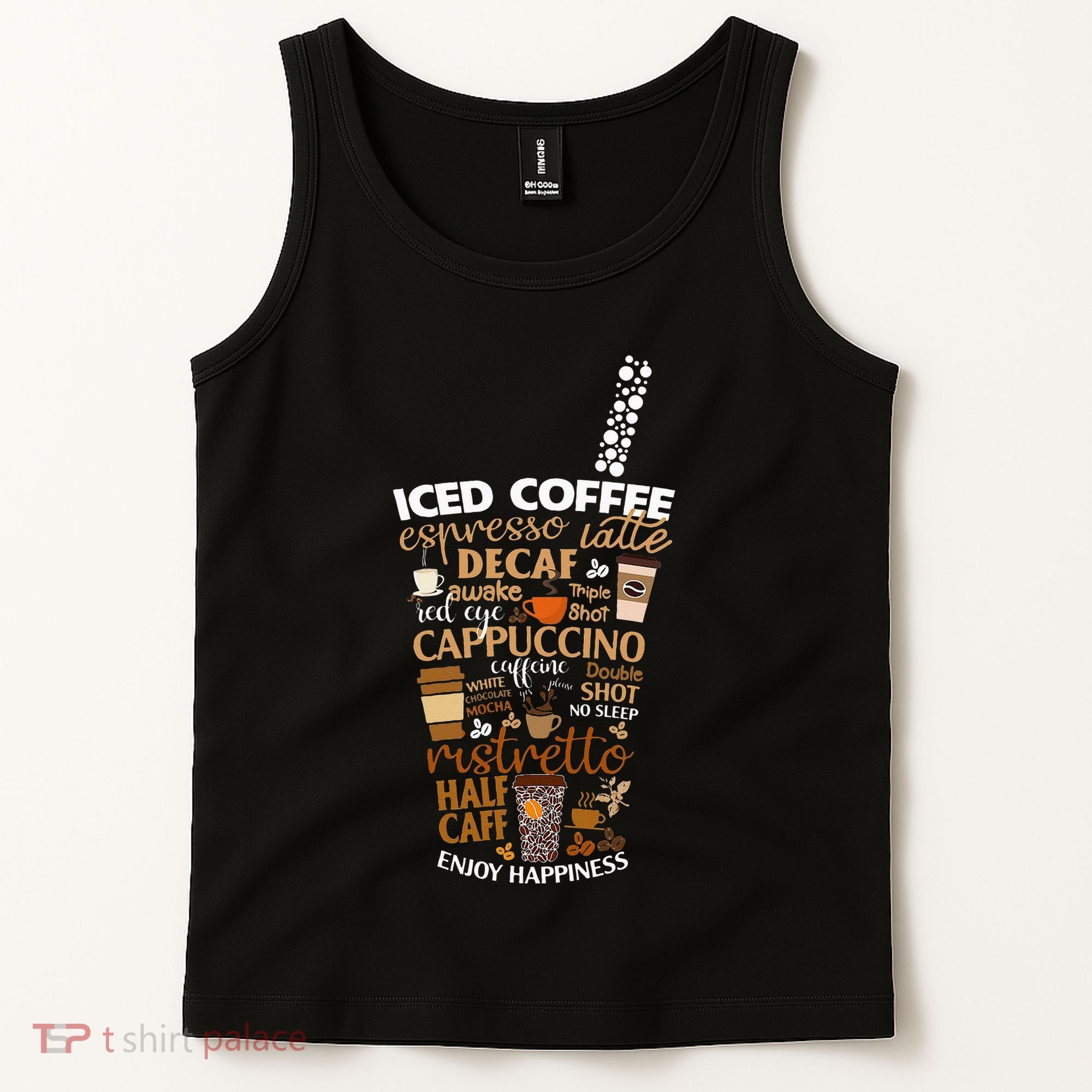 Iced Coffee Cup Coffee Lover But First Coffee Espresso Latte Tank Top