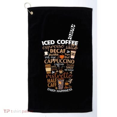 Iced Coffee Cup Coffee Lover But First Coffee Espresso Latte Golf Towel