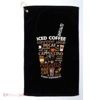 Iced Coffee Cup Coffee Lover But First Coffee Espresso Latte Golf Towel thumb 0